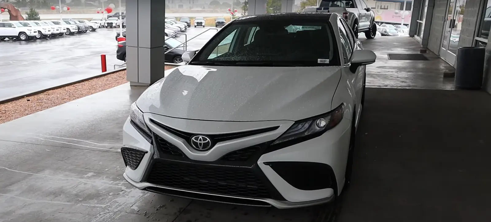 White TOyota Camry Front Profile