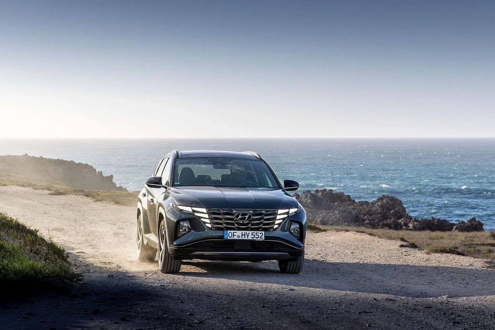 2024 Hyundai Tucson driving on a dirt road