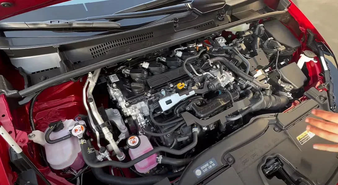 Red 2024 Toyota Prius Engine Bay