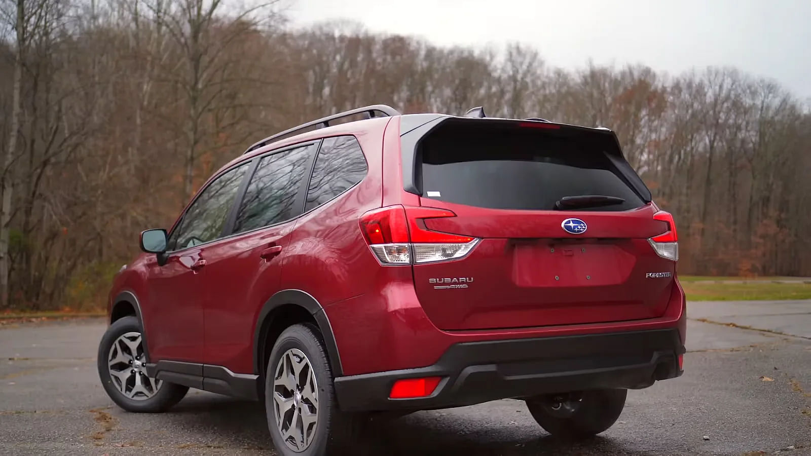 Red 2024 Subaru Forester Rear Profile