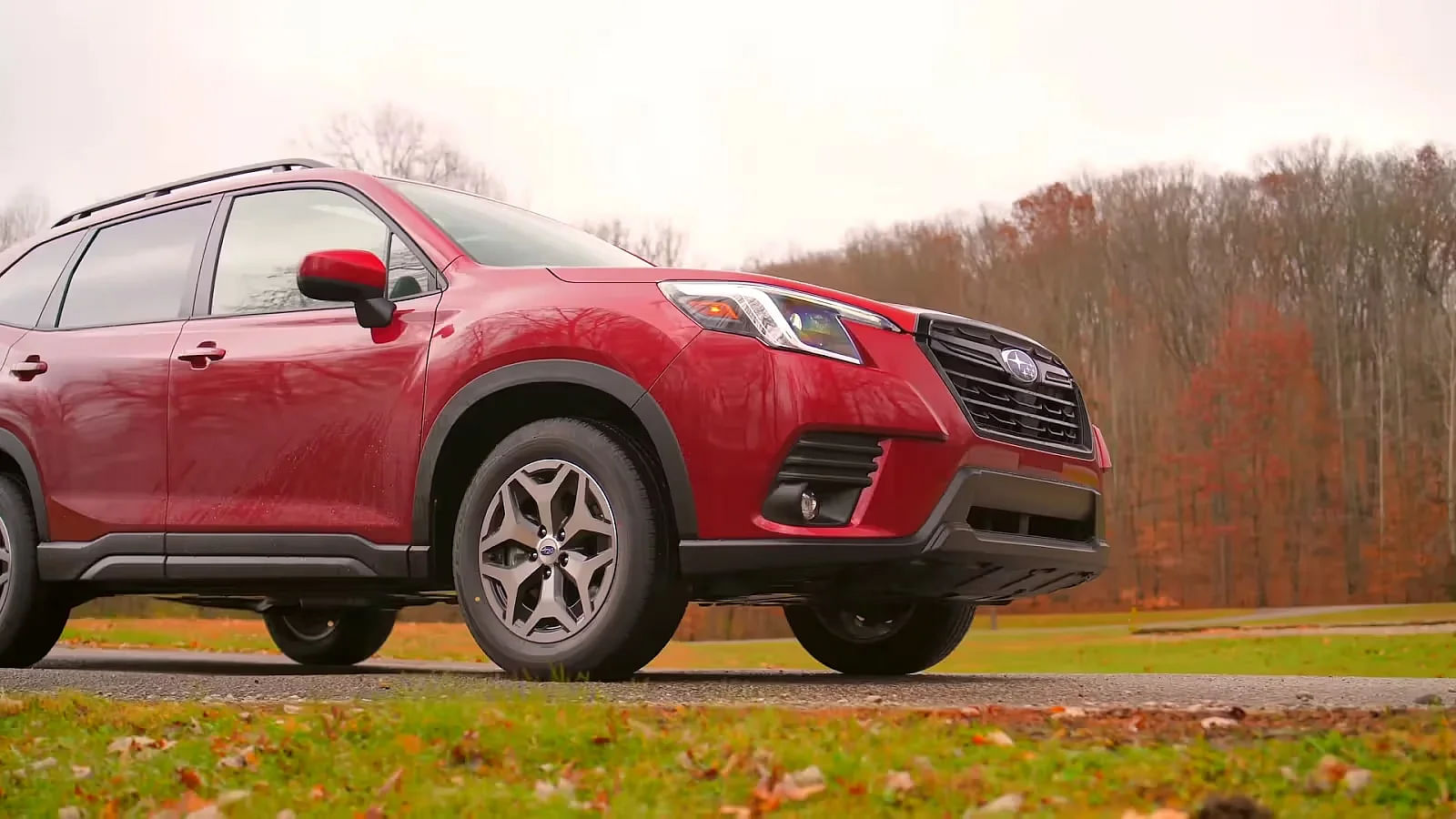 Red 2024 Subaru Forester Front Quarter Photograph